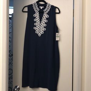 Navy and white dress